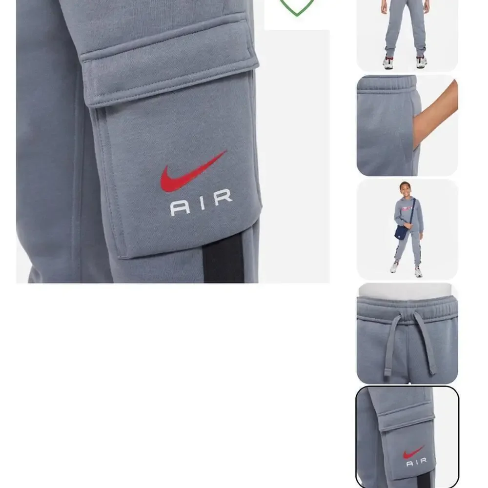 Nike Big Kids Air Standard-Fit Fleece Sportswear Club Cargo Jogger Pants.